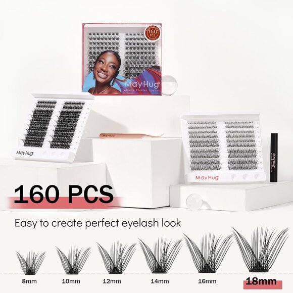 160 Pcs Individual Lashes Eyelash Lash Clusters Mayhug DIY Eyelash Extensions - Picture 2 of 8